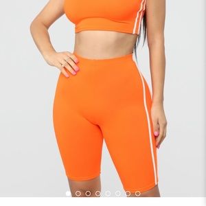 Orange FashionNova shorts